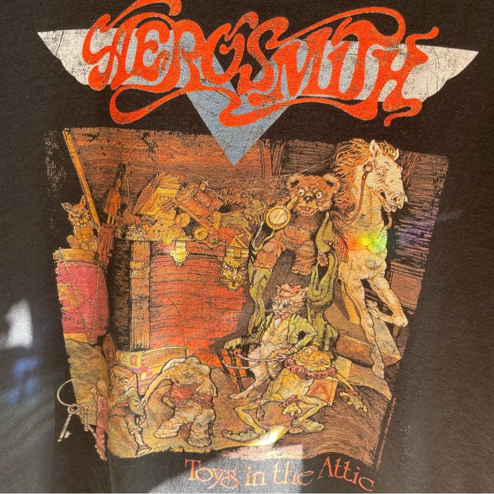 Aerosmith Toys in the Attic Graphic Band Tshirt. Black. Gildan Tag. Size Medium - Picture 3 of 11